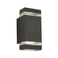 AUSSENWANDLEUCHTE Sheffield 11/11/23,5 cm  - Schwarz/Grau, Design, Glas/Kunststoff (11/11/23,5cm)