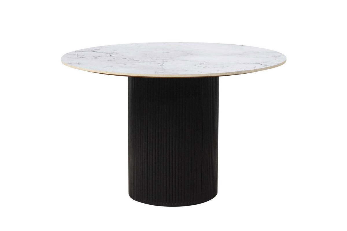 JEDÁLENSKÝ STÔL, akácia, čierna, biela, 120/120/76 cm - čierna/biela, Modern, drevo/kameň (120/120/76cm) - Livetastic
