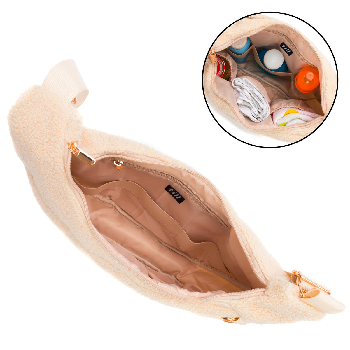 WICKELTASCHE  - Perlmutt/Naturfarben, Basics, Textil (42/7/34cm) - Fillikid