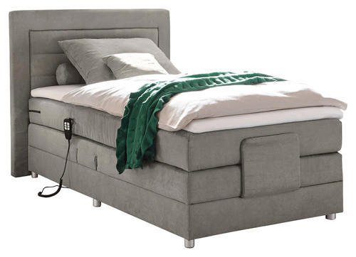 BOXSPRINGBETT 100/200 cm  in Hellgrau  - Silberfarben/Hellgrau, Basics, Holzwerkstoff/Kunststoff (100/200cm) - MID.YOU