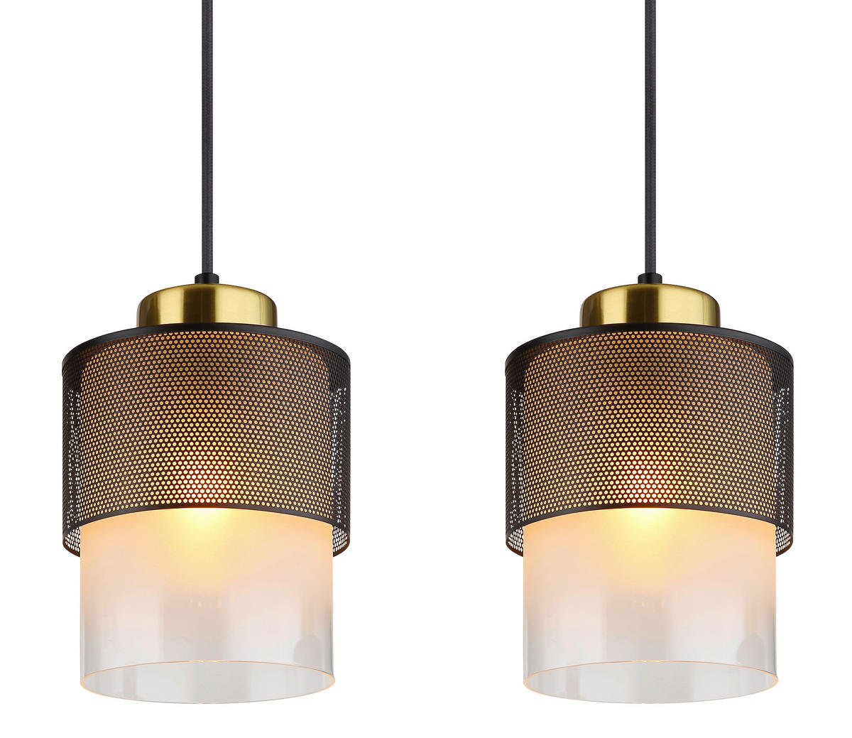 HÄNGELEUCHTE 91/16/120 cm    - Klar/Messingfarben, Design, Glas/Metall (91/16/120cm) - Globo