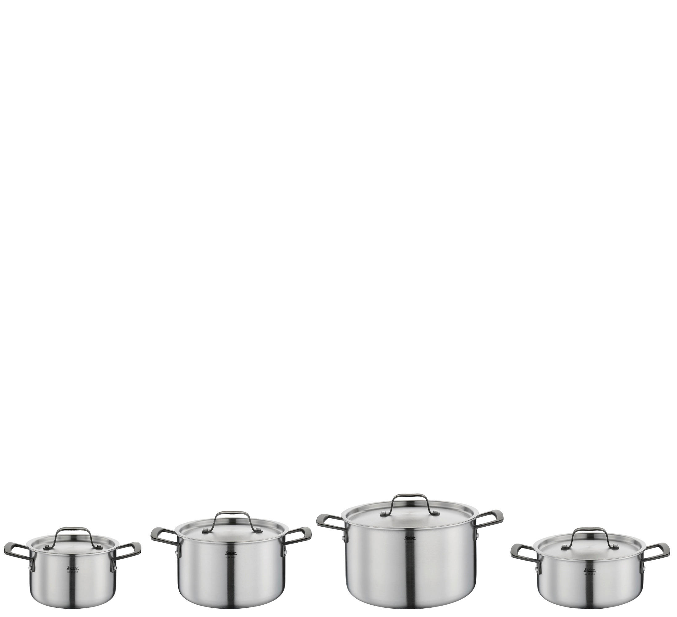 KOCHTOPFSET GOURMET  - Silberfarben/Schwarz, Basics, Metall - Spring