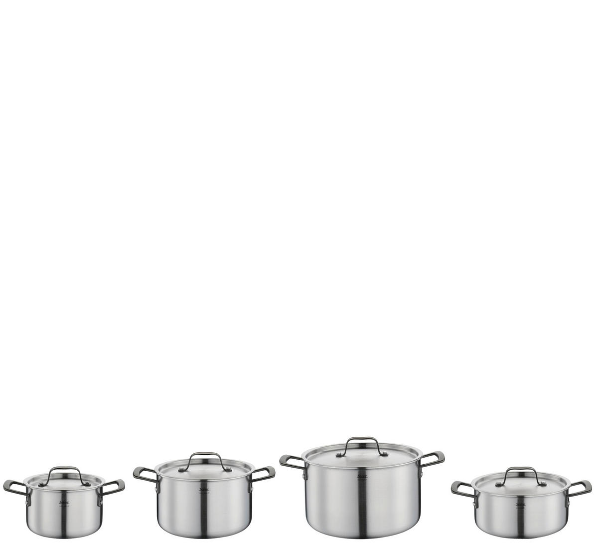 KOCHTOPFSET GOURMET  - Silberfarben/Schwarz, Basics, Metall - Spring