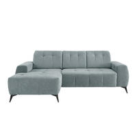 ECKSOFA in Chenille Mintgrün  - Schwarz/Mintgrün, Modern, Textil/Metall (180/258cm) - Livetastic