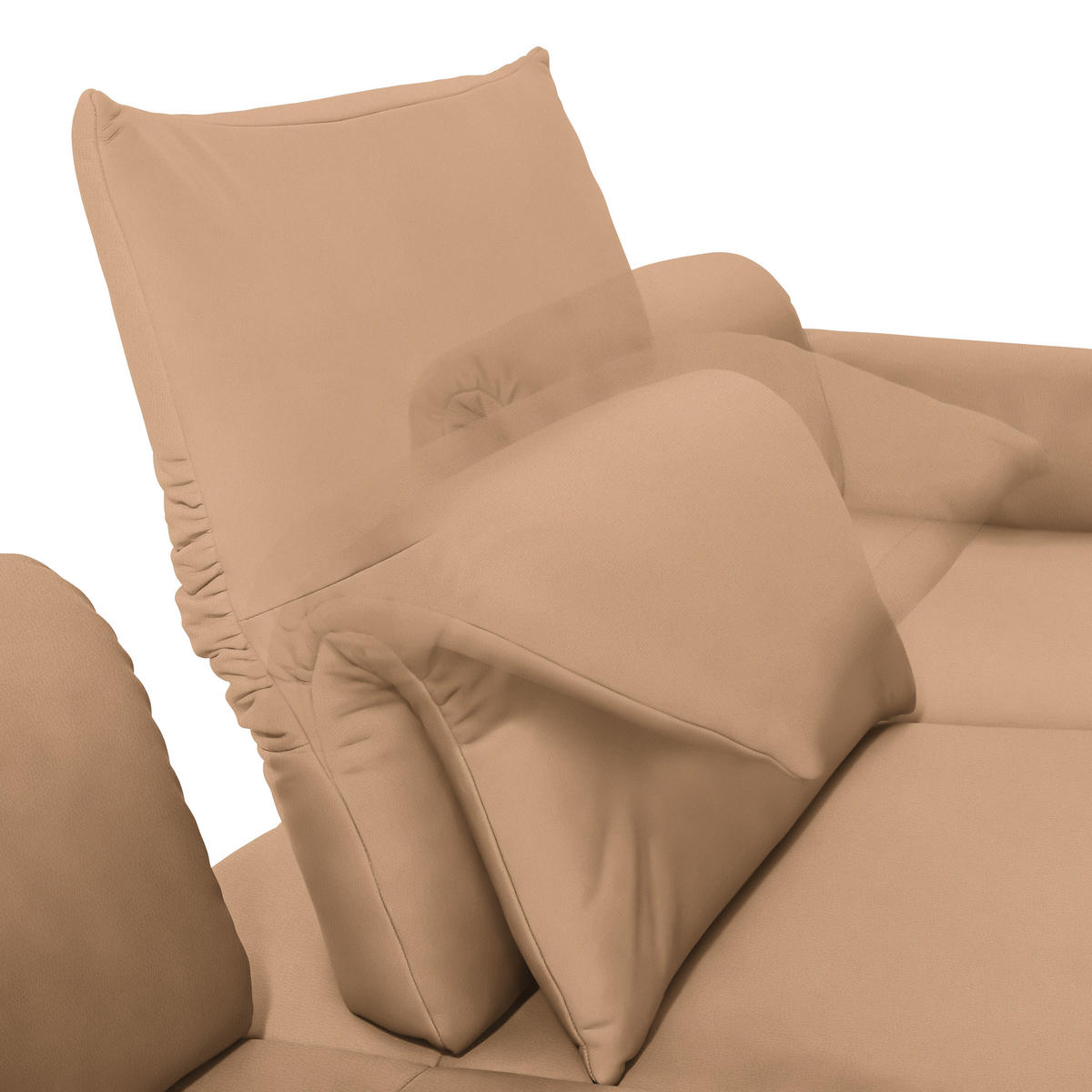 ECKSOFA in Echtleder Naturfarben, Orange  - Anthrazit/Naturfarben, Design, Leder/Metall (308/173cm) - Joop!