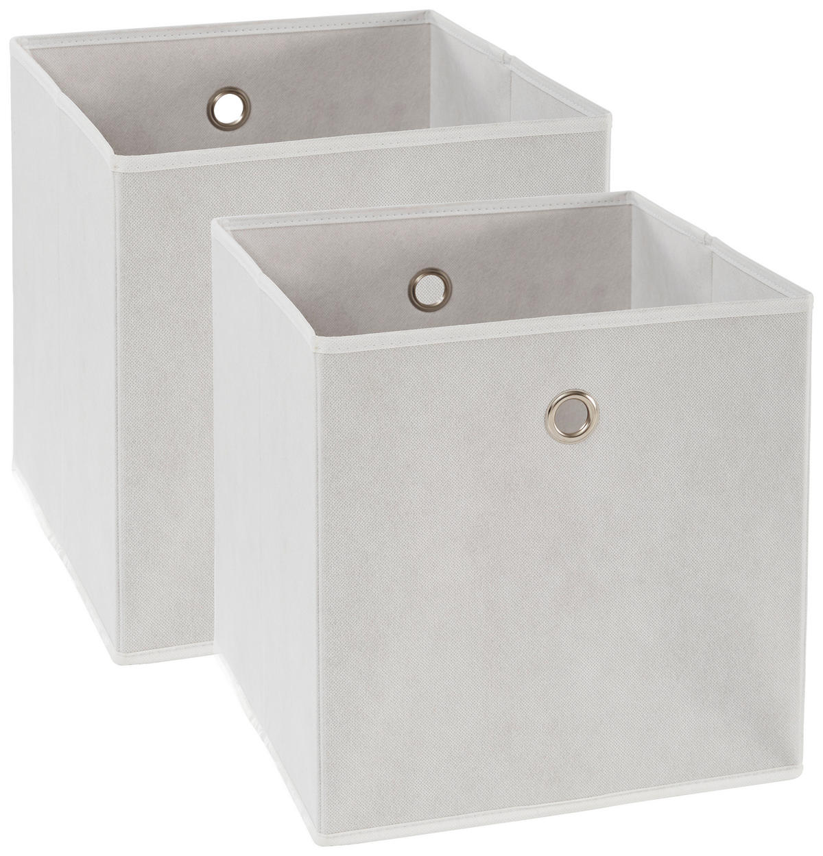 FALTBOX 2er Set - Silberfarben/Weiß, Design, Karton/Textil (32/32/32cm) - Carryhome
