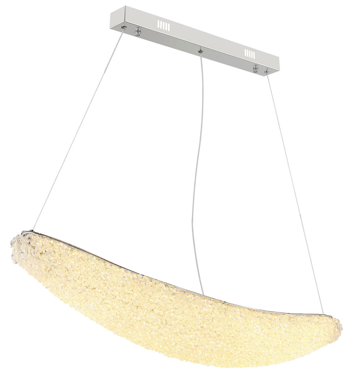 LED-HÄNGELEUCHTE Kristalla 105/19/120 cm  - Klar/Chromfarben, Design, Glas/Metall (105/19/120cm) - Globo
