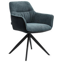 ŽIDLE S PODRUČKAMI, železo, tkaná látka, modrá, černá - modrá/černá, Design, kov/textil (61.5/83.5/63cm) - Novel