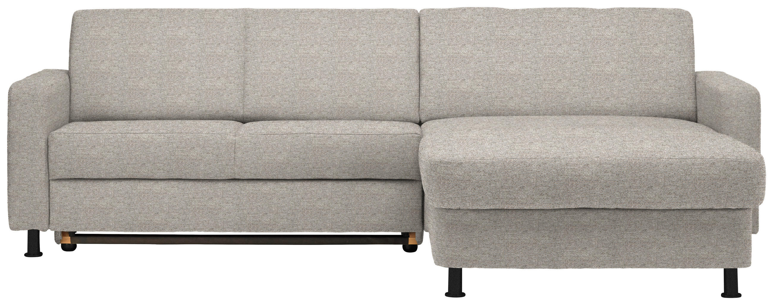 ECKSOFA in Webstoff Beige  - Beige/Schwarz, Design, Kunststoff/Textil (257/165cm) - Xora