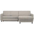 ECKSOFA in Webstoff Beige  - Beige/Schwarz, Design, Kunststoff/Textil (257/165cm) - Xora