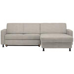 ECKSOFA in Webstoff Beige  - Beige/Schwarz, Design, Kunststoff/Textil (257/165cm) - Xora