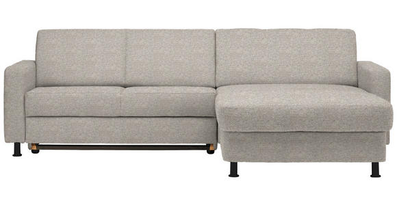 ECKSOFA in Webstoff Beige  - Beige/Schwarz, Design, Kunststoff/Textil (257/165cm) - Xora