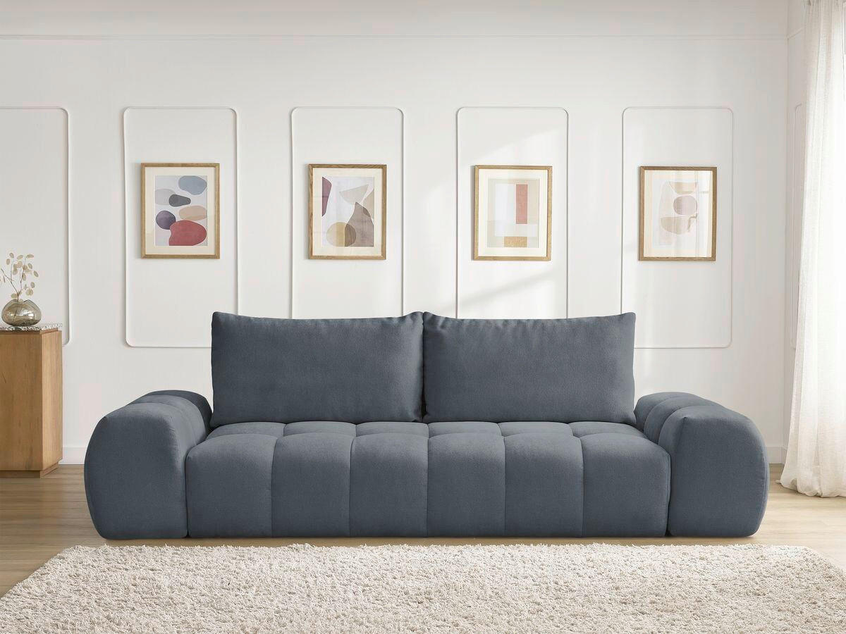 3-SITZER-SOFA EVEREST Struktur Dunkelblau  - Schwarz/Dunkelblau, MODERN, Kunststoff/Textil (278/90/115cm)