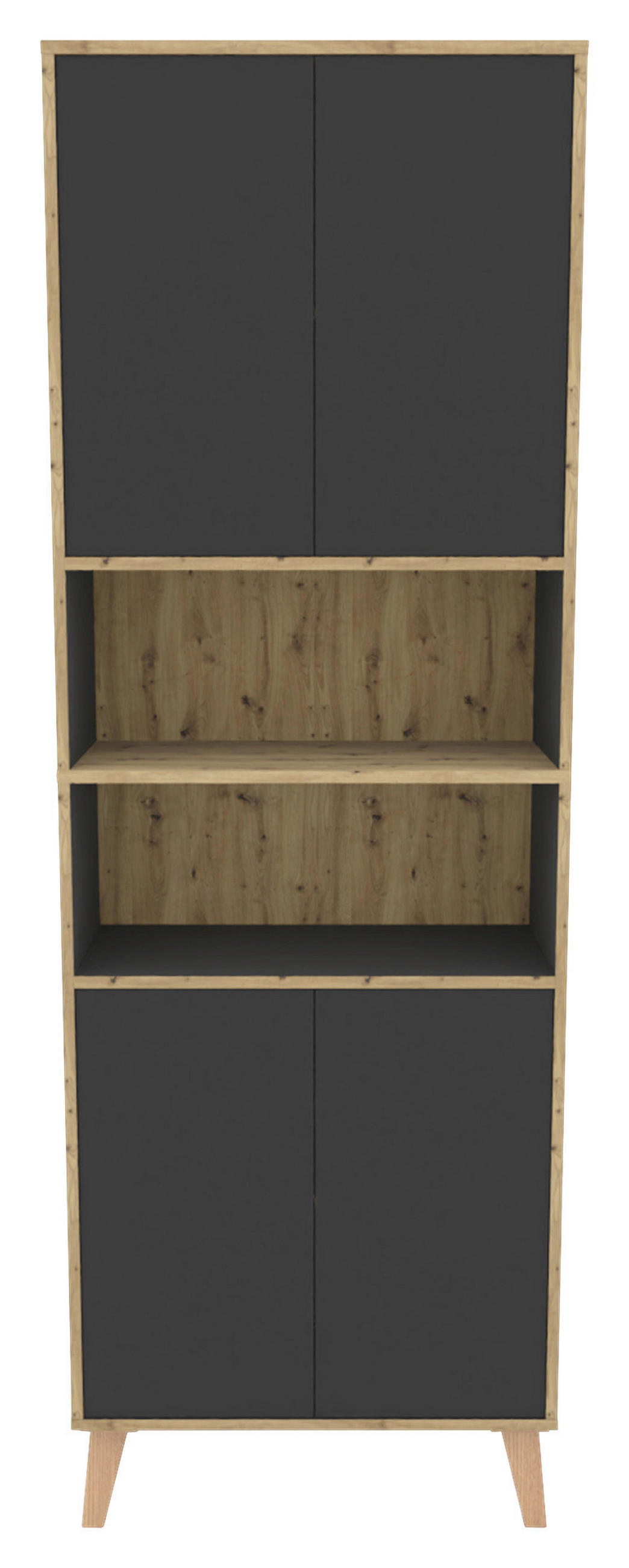 HOCHSCHRANK 66/195/32,5 cm  - Eiche Artisan/Grau, MODERN, Holzwerkstoff/Kunststoff (66/195/32,5cm) - MID.YOU