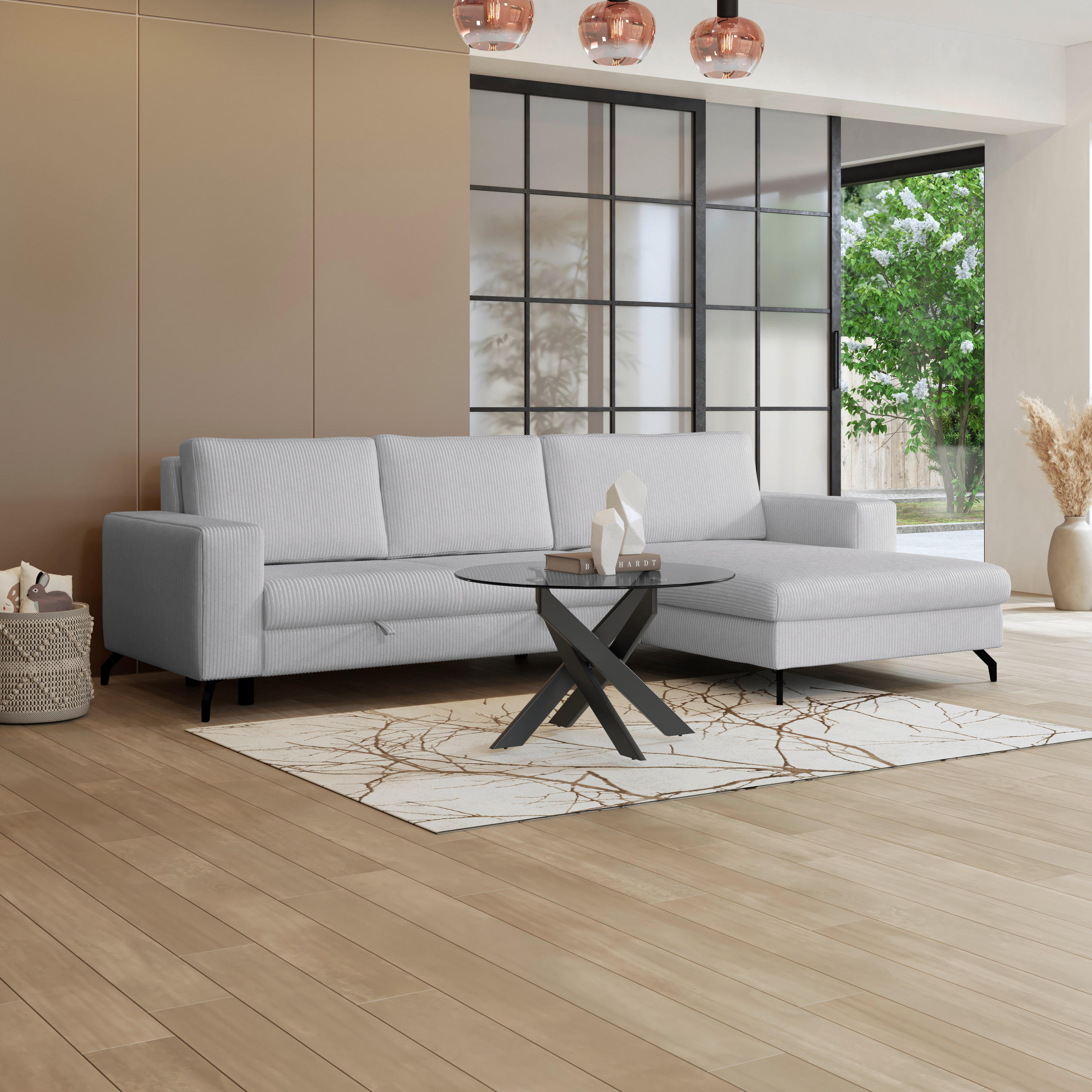 ECKSOFA Hellgrau  - Hellgrau, Trend, Textil (290/178cm) - P & B