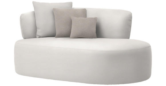 RÉCAMIERE  in Plüsch Creme, Greige  - Greige/Creme, MODERN, Kunststoff/Textil (166/86/105cm) - Hom`in