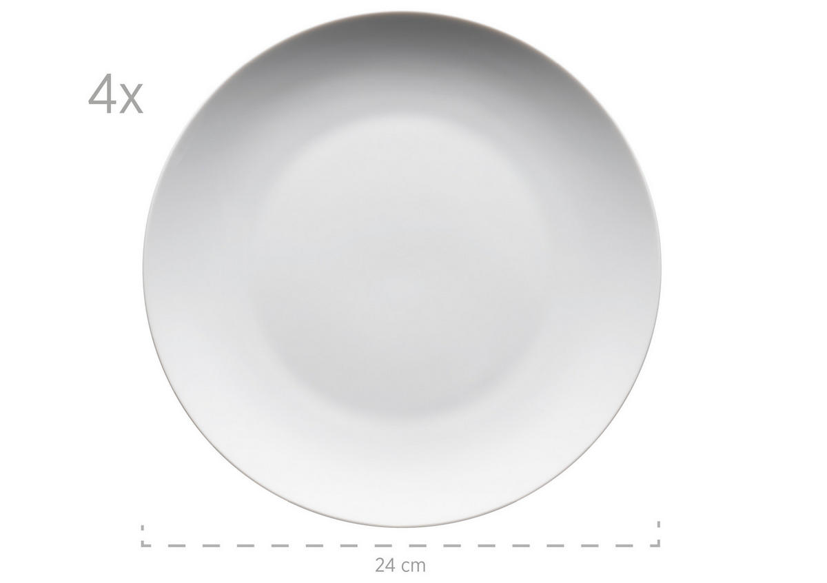 KOMBISERVICE Barca 16-teilig  - Weiß, Basics, Keramik (54,3/26,1/32,6cm) - Mäser