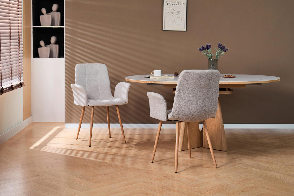 NASLANJAČ, kovina, tekstil naravne barve, bež  - naravne barve/bež, Design, kovina/tekstil (61/87/55cm) - Stylife