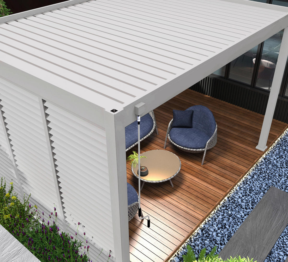 PERGOLA-SEITENTEIL - Weiss, Basics, Metall (93/235/10cm) - Gardenson