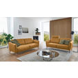 2-SITZER-SOFA  in Echtleder Currygelb   - Currygelb/Eichefarben, Natur, Leder/Holz (182/86/87cm) - Valnatura