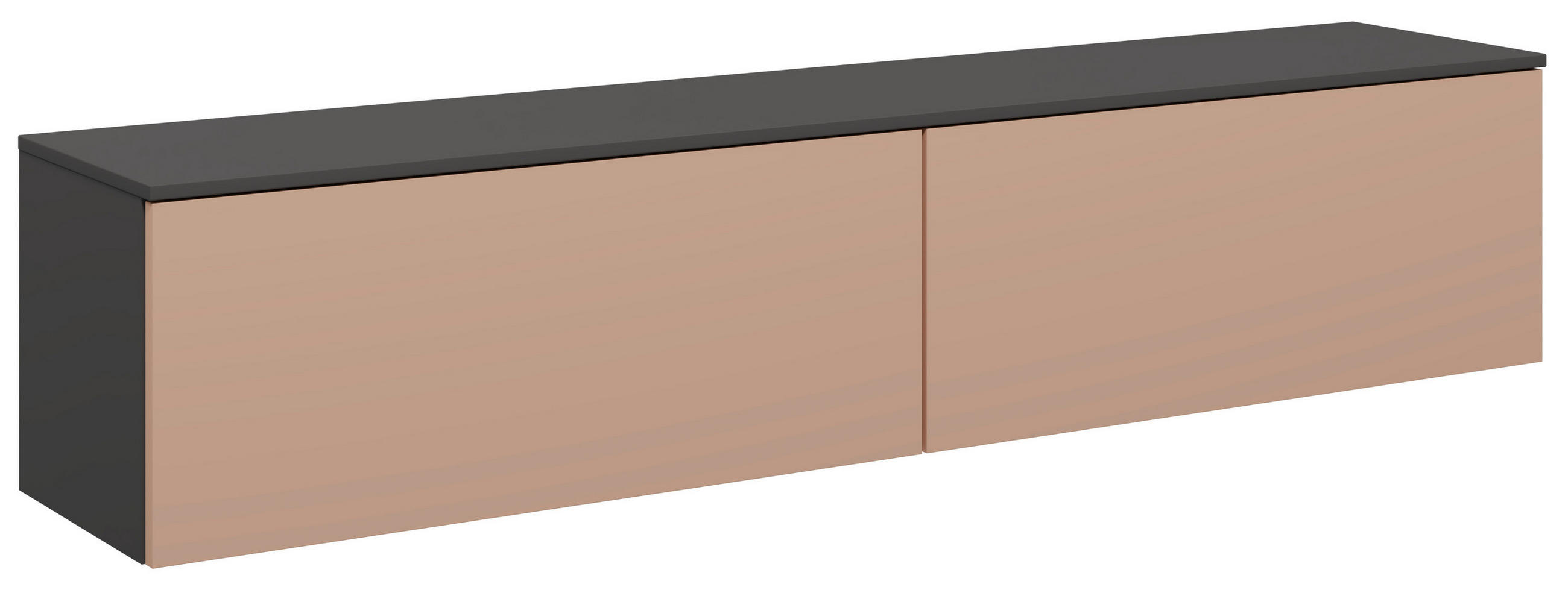 LOWBOARD  180,3/37,6/37,4 cm  individuell planbar, hängend, in verschiedenen Größen erhältlich, in verschiedenen Holzdekoren erhältlich  - Schieferfarben/Koralle, Design, Holzwerkstoff (180,3/37,6/37,4cm) - Celina Home