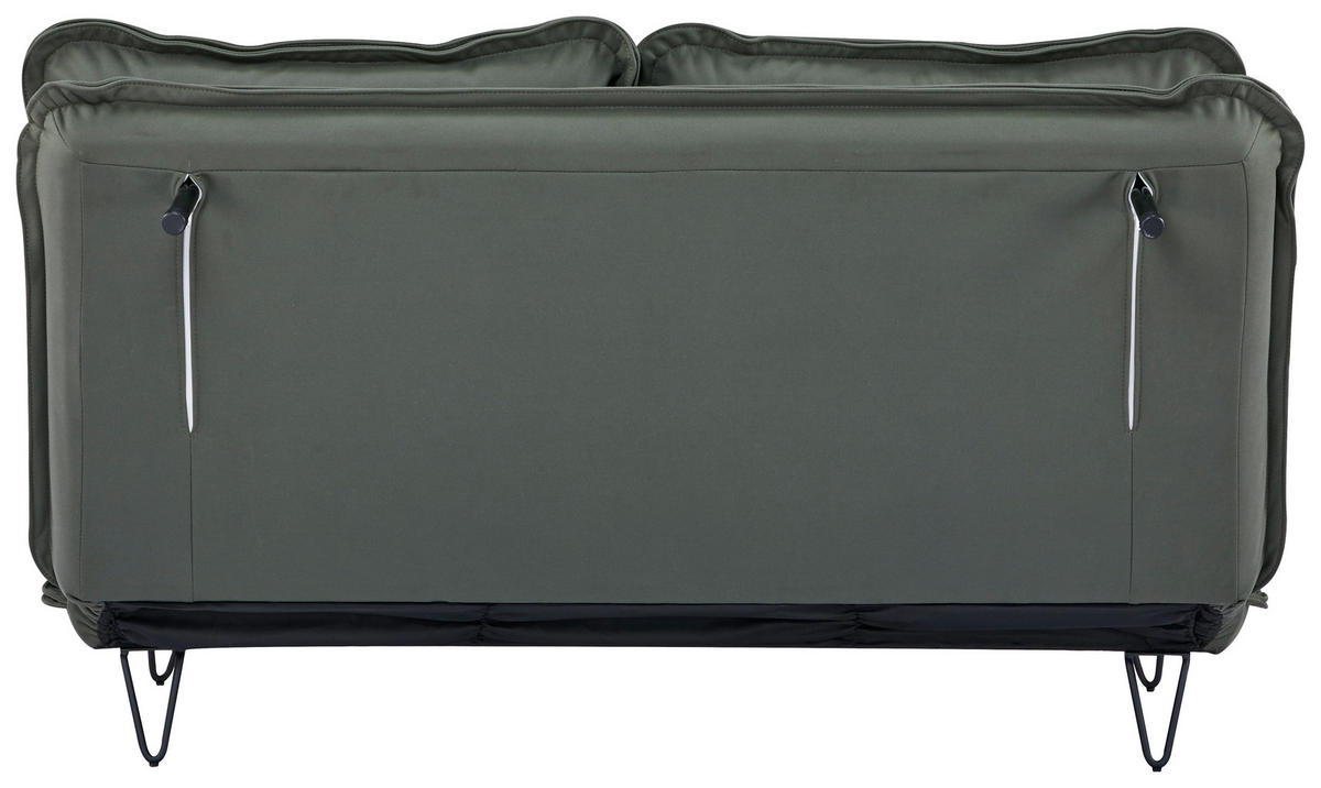 SCHLAFSOFA Webstoff Grün, Taupe  - Taupe/Schwarz, Design, Textil/Metall (152/82/92cm) - Livetastic