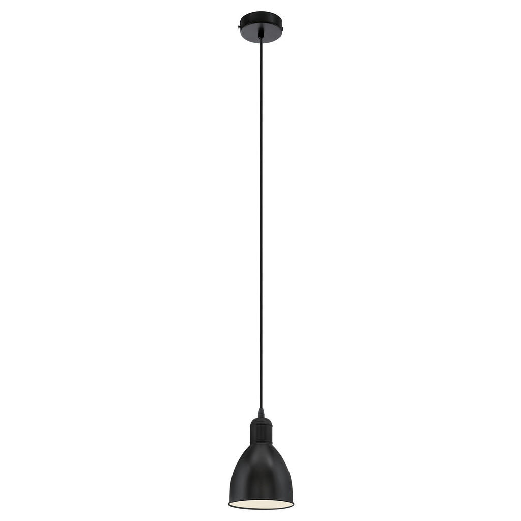 Hängeleuchte Priddy H: 110 cm 1-Flammig, Stahl Schwarz/Weiß