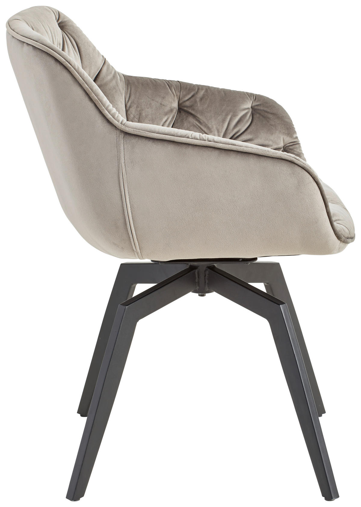 ARMLEHNSTUHL  in Eisen Samt  - Schwarz/Grau, Modern, Holz/Textil (59,5/84/63,5cm) - Livetastic