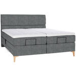 BOXSPRINGBETT 160/200 cm  in Dunkelgrau  - Eichefarben/Dunkelgrau, KONVENTIONELL, Holz/Textil (160/200cm) - Voleo