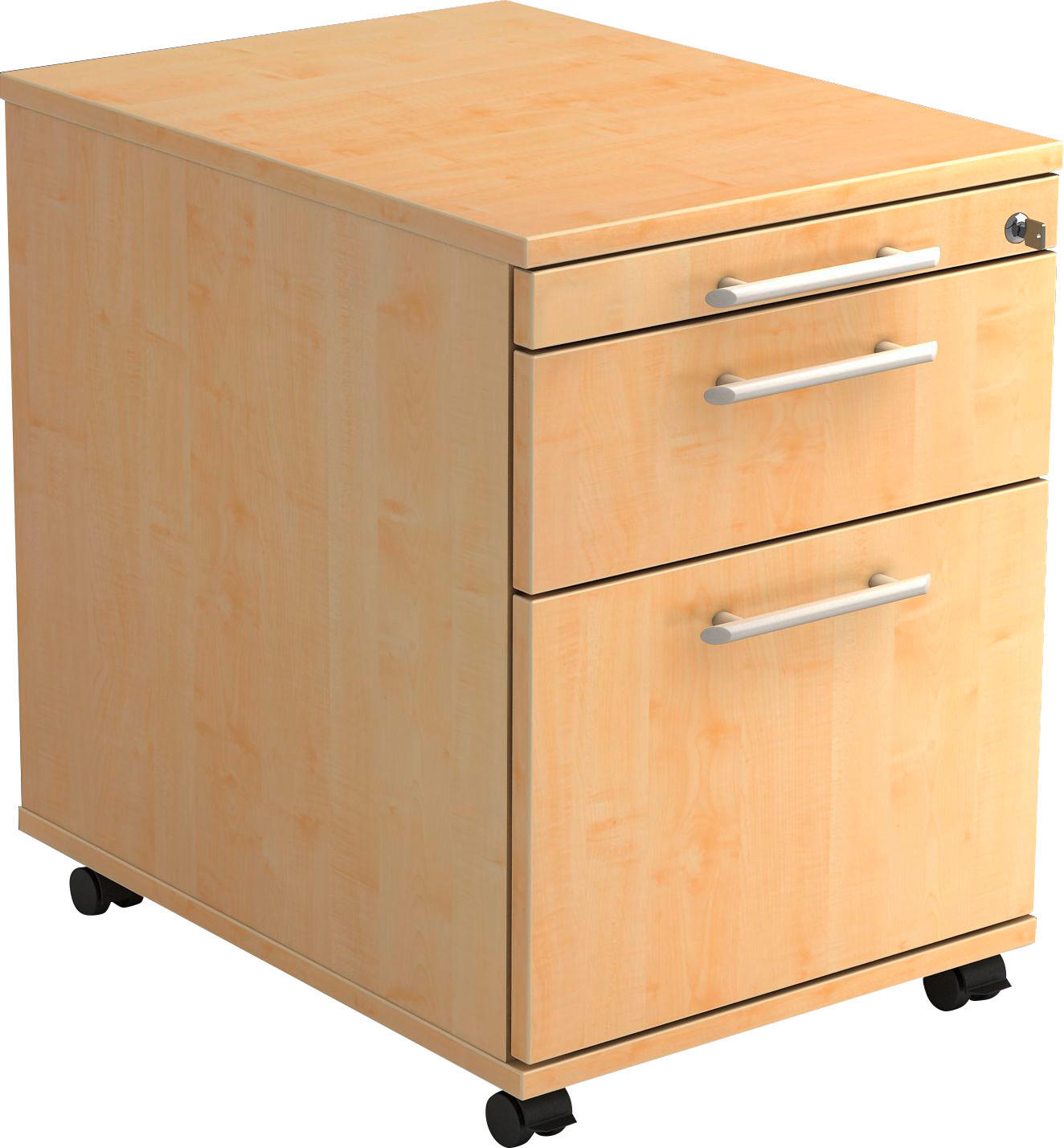 ROLLCONTAINER Ahornfarben  - Ahornfarben/Alufarben, KONVENTIONELL, Holzwerkstoff/Kunststoff (42,8/59/58cm) - Venda