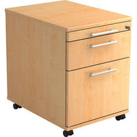 ROLLCONTAINER Ahornfarben  - Ahornfarben/Alufarben, KONVENTIONELL, Holzwerkstoff/Kunststoff (42,8/59/58cm) - Venda
