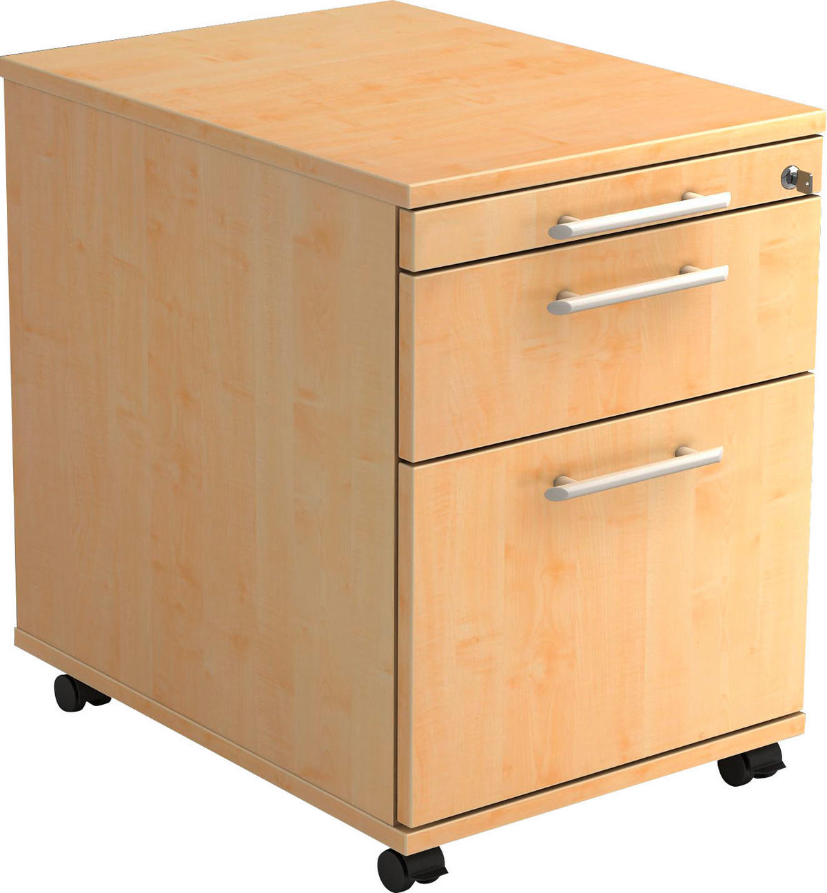 ROLLCONTAINER Ahornfarben  - Ahornfarben/Alufarben, KONVENTIONELL, Holzwerkstoff/Kunststoff (42,8/59/58cm) - Venda