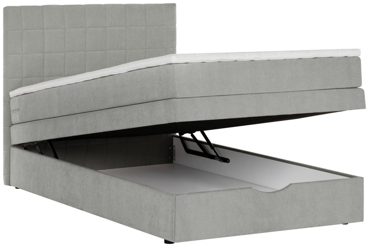 BOXSPRINGBETT 140/200 cm,  in Grau  - Schwarz/Grau, Design, Kunststoff/Textil (140/200cm) - Welnova
