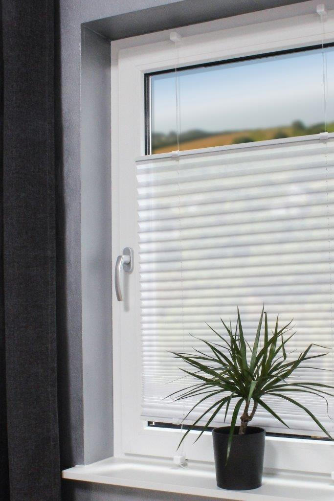 PLISSEE  halbtransparent   80/130 cm   - Weiß, Basics, Textil (80/130cm) - Boxxx