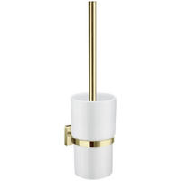 WC SADA - ŠTĚTKA A DRŽÁK   - bílá/barvy zlata, Lifestyle, kov/plast (11,9/38/11,9cm) - Smedbo