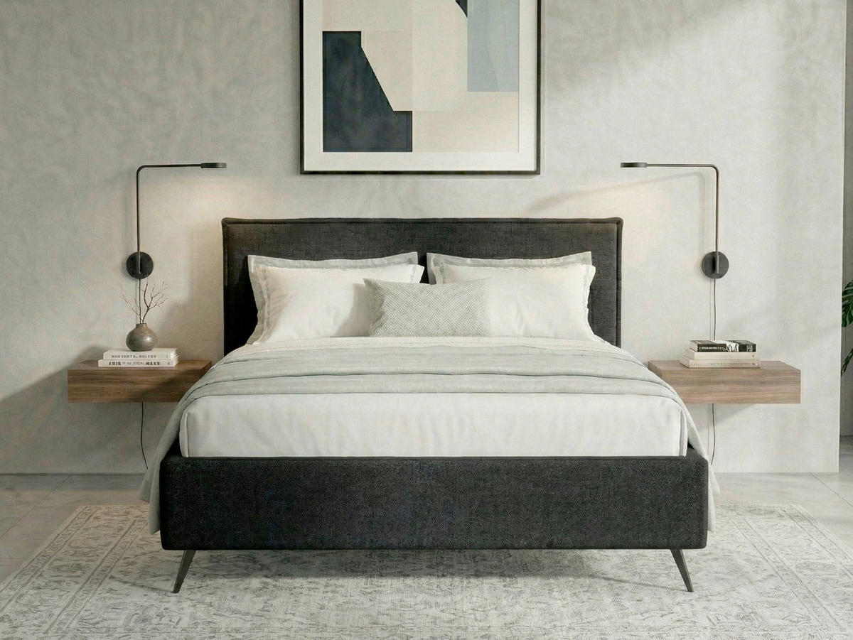 POLSTERBETT Anthrazit 200/200 cm  - Anthrazit, MODERN, Holz/Textil (200/200cm) - MID.YOU