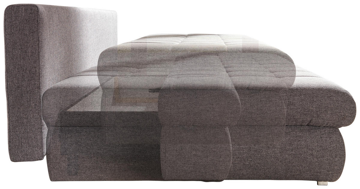 ZOFA S POSTELJNO FUNKCIJO,  siva tekstil  - barve kroma/siva, Design, umetna masa/tekstil (205/88/96cm) - Ti'me