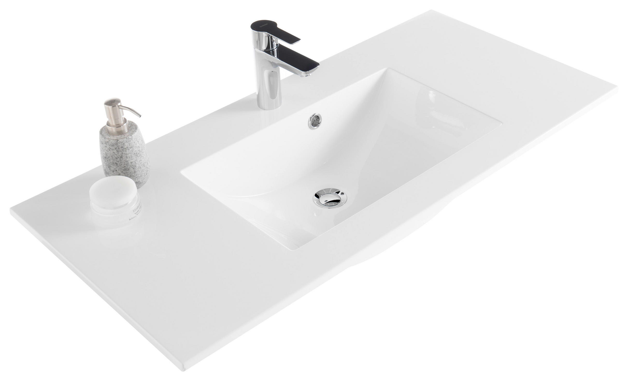 WASCHBECKEN 101/16/47 cm  - Weiß, Natur, Stein (101/16/47cm) - Xora