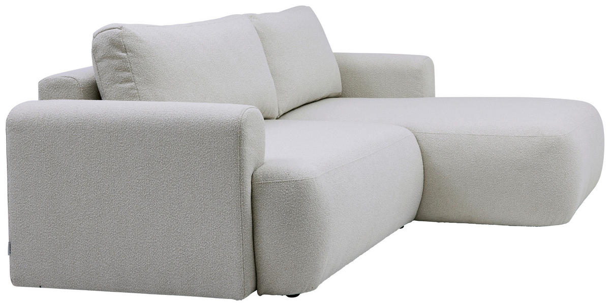ECKSOFA Perlmutt Bouclé Rückenkissen, Rücken echt  - Perlmutt/Schwarz, KONVENTIONELL, Kunststoff/Textil (257/170cm) - Tom Tailor