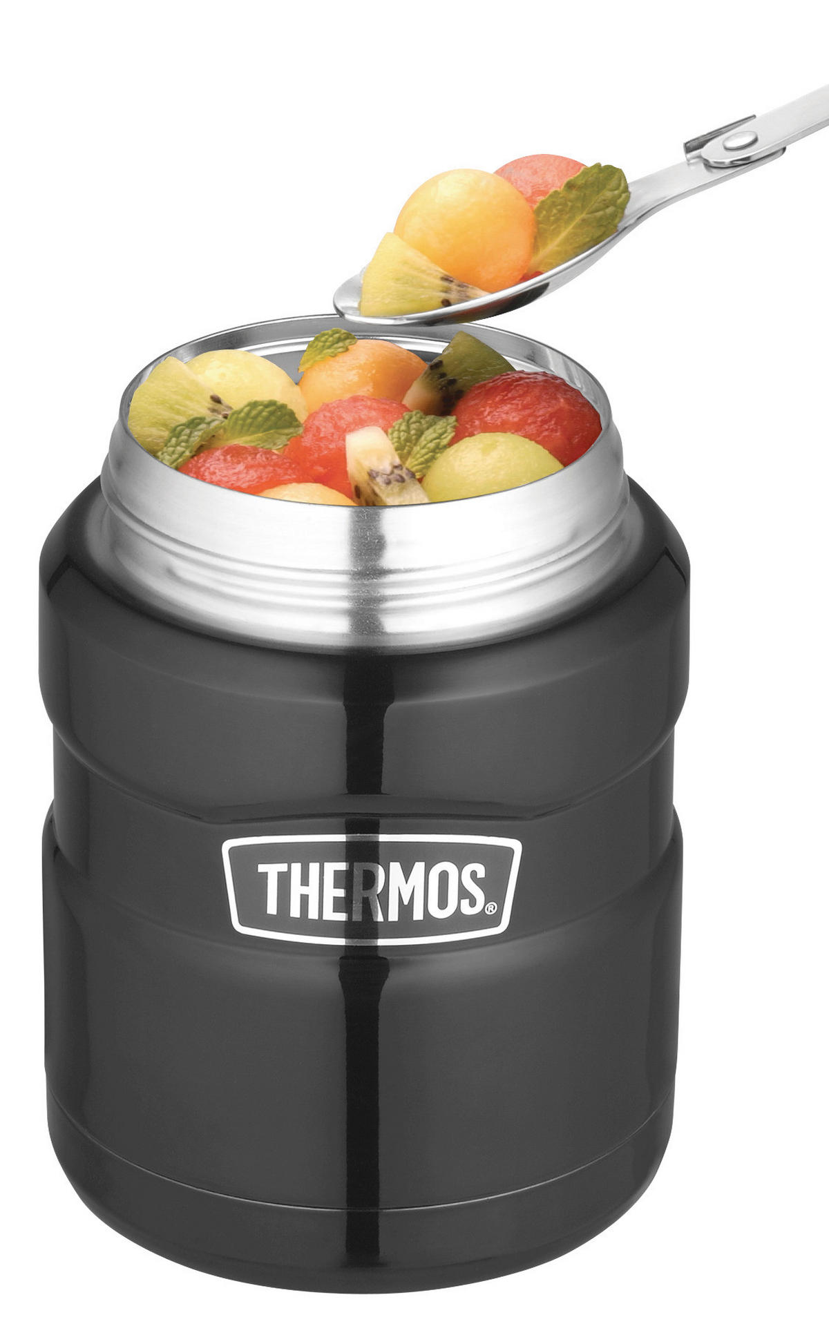 ISOLIERSPEISEGEFÄSS Stainless King 0,47 L  - Schwarz Hochglanz, Metall (0,47l) - Thermos
