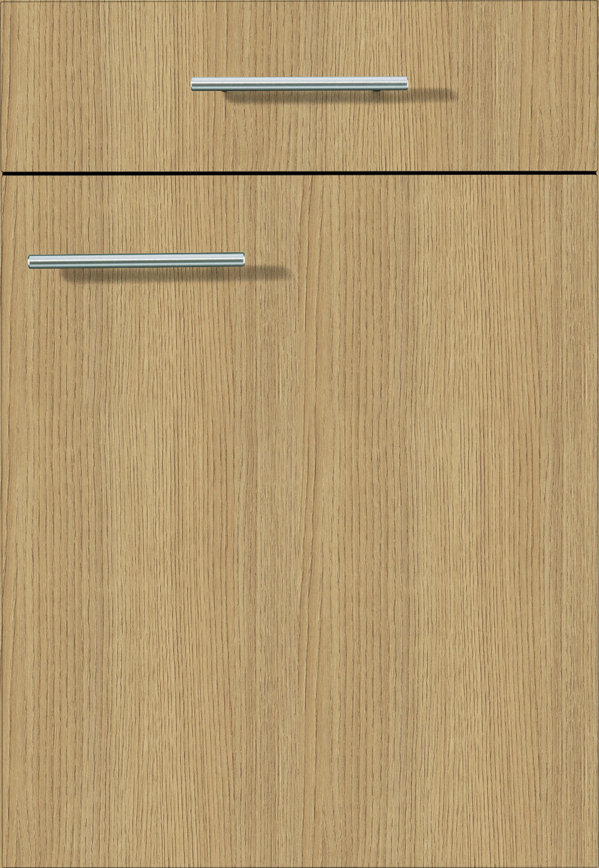KÜCHENBLOCK 280 cm   in Weiß, Eichefarben  - Eichefarben/Schwarz, Basics, Glas/Holzwerkstoff (280cm) - Venda