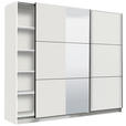SCHWEBETÜRENSCHRANK 236,5/210/62,5 cm 2-türig Weiß  - Schwarz/Weiß, Basics, Glas/Holzwerkstoff (236,5/210/62,5cm) - Xora