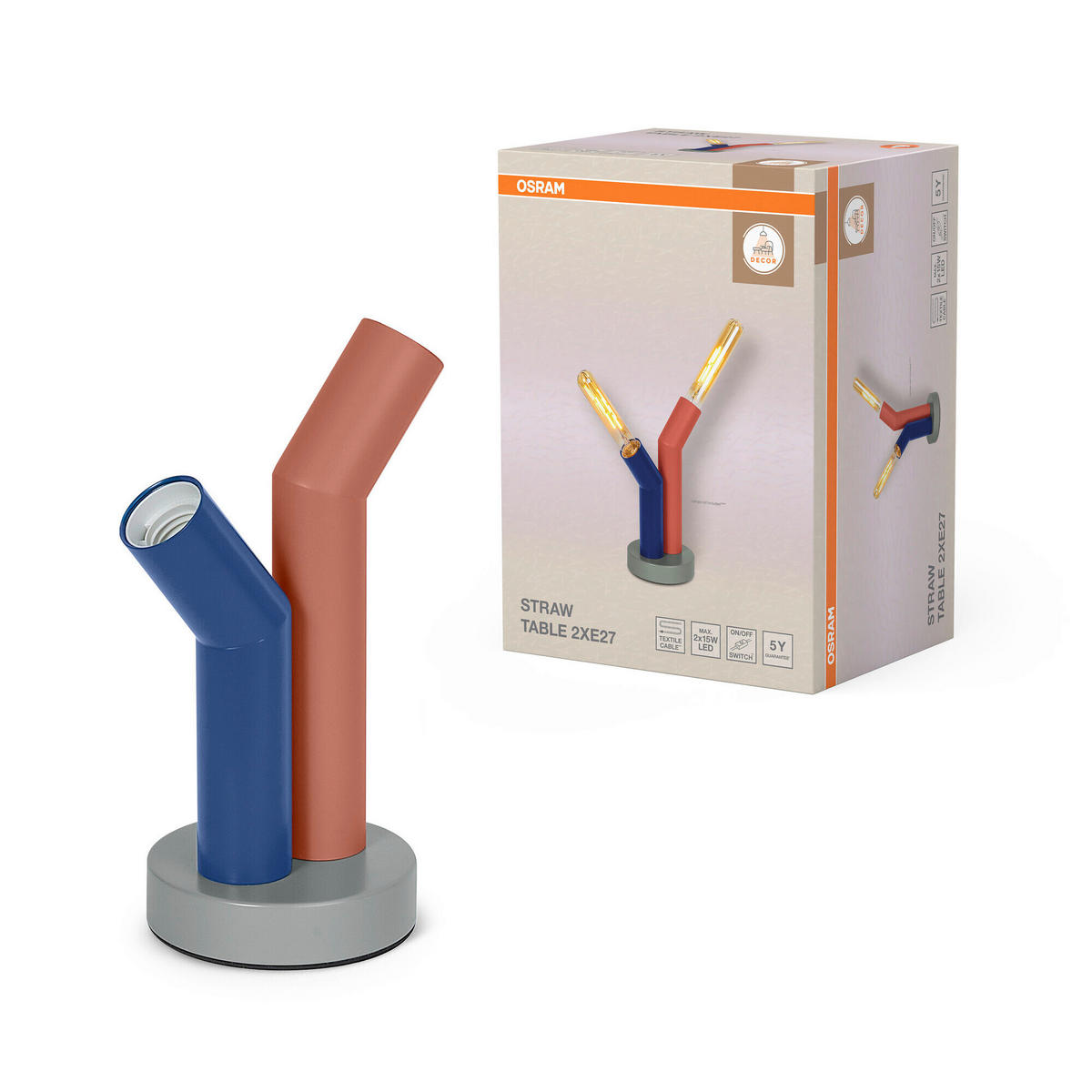 TISCHLEUCHTE 18/12/27,5 cm   - Design, Metall (18/12/27,5cm) - Osram