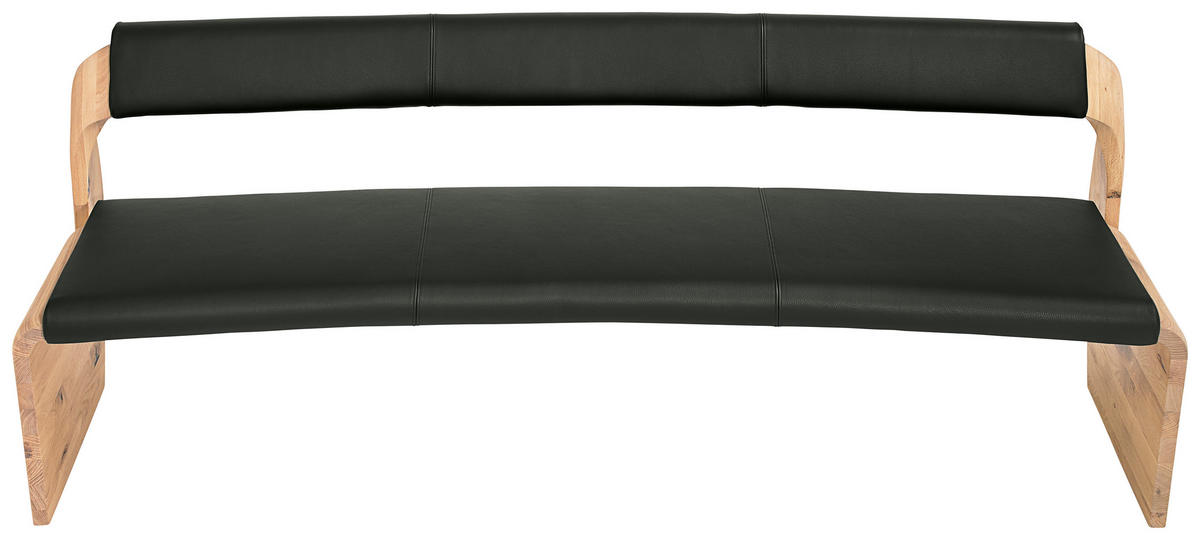 SITZBANK 187/84/69,6 cm  in Eichefarben, Olivgrün  - Eichefarben/Olivgrün, Natur, Leder/Holz (187/84/69,6cm) - Voglauer