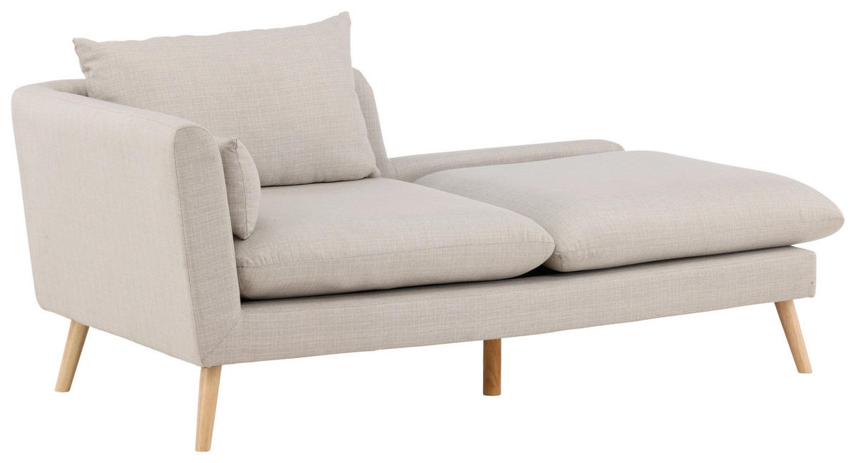 RÉCAMIERE in Leinenoptik Beige  - Beige, Design, Holz/Textil (174/80/93cm) - Livetastic