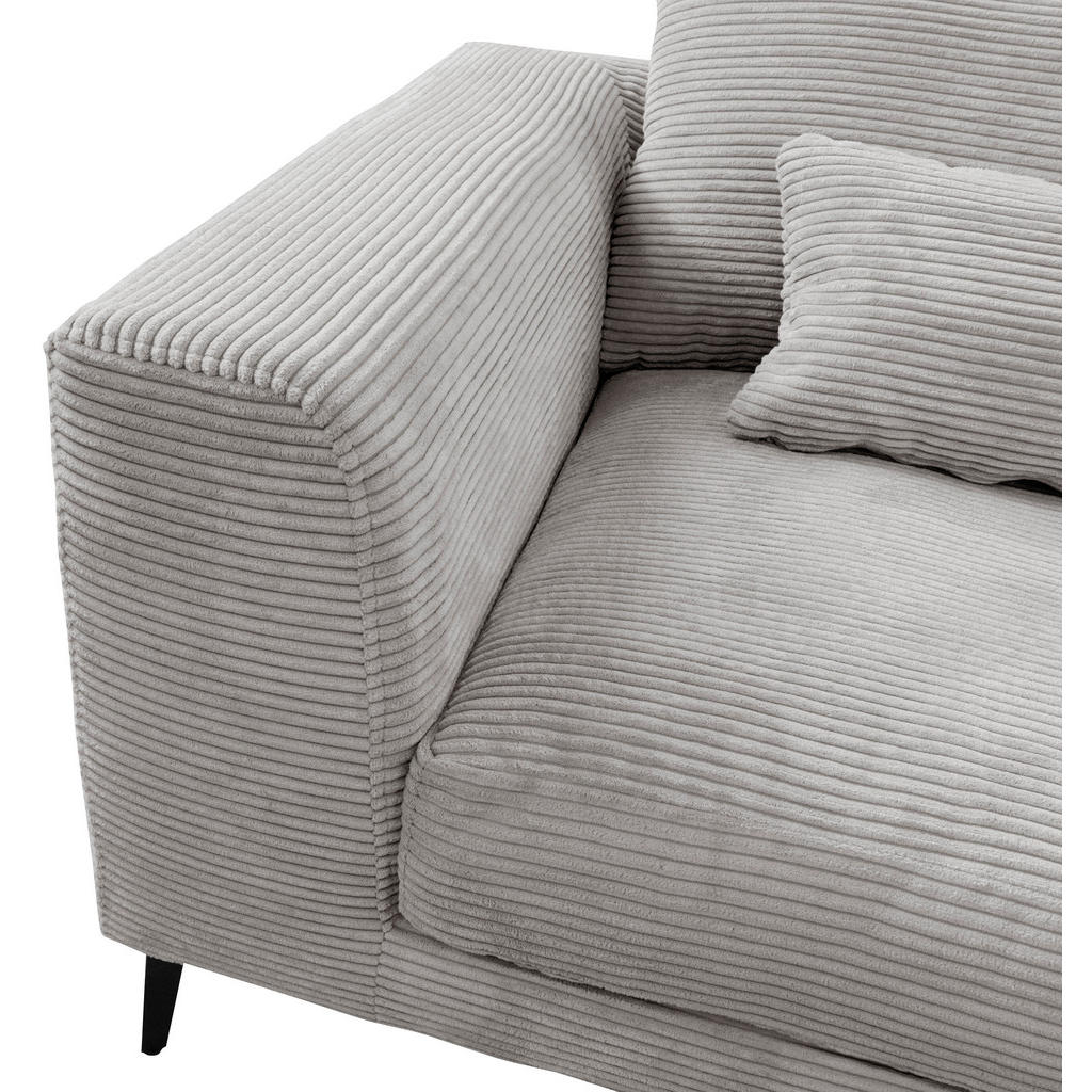 Thumbnail - Livetastic Ecksofa, Hellgrau, Textil, 3-Sitzer, Füllung: Schaumstoff,Silikon, Ottomane rechts, L-Form, 313x172 cm, Made ...