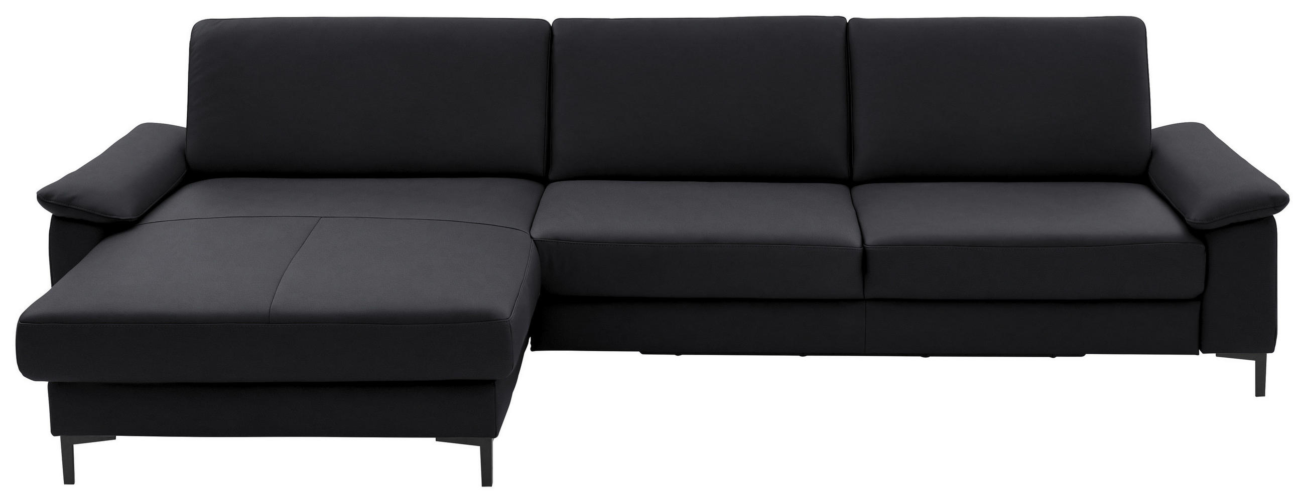 ECKSOFA in Echtleder Anthrazit  - Anthrazit/Schwarz, Design, Leder/Metall (176/334cm) - Dieter Knoll