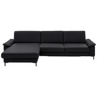ECKSOFA in Echtleder Anthrazit  - Anthrazit/Schwarz, Design, Leder/Metall (176/334cm) - Dieter Knoll