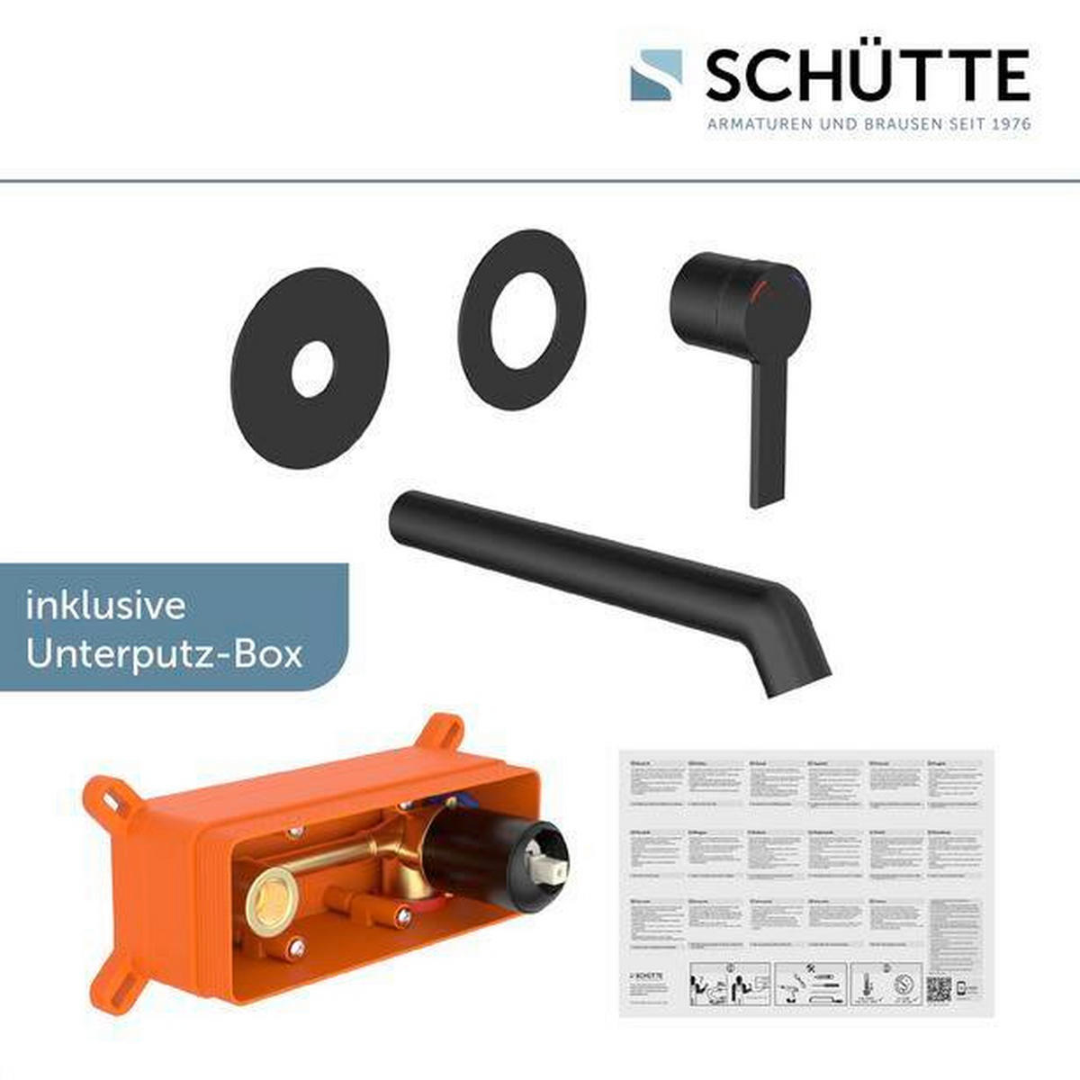 WASCHTISCHARMATUR 20/8/27 cm  - Schwarz, Basics, Metall (20/8/27cm) - Schütte