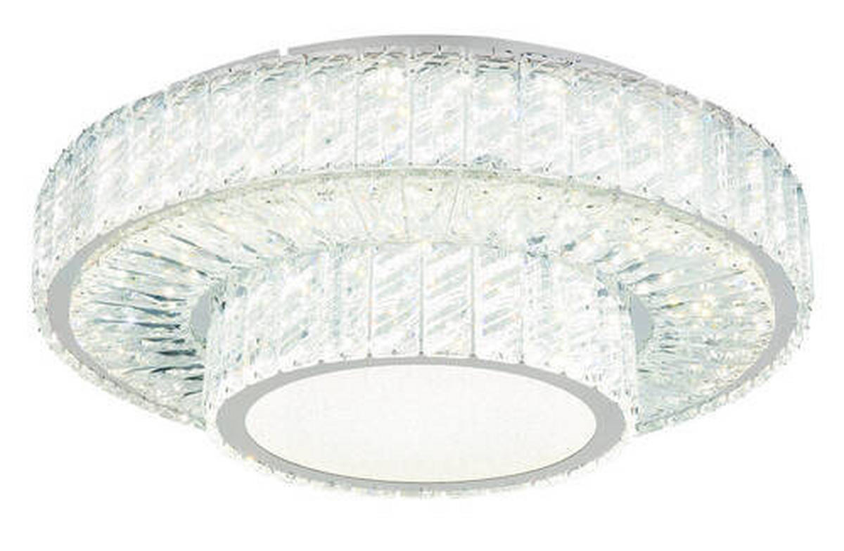 LED-DECKENLEUCHTE 50 W  50/17,3 cm    - Klar/Chromfarben, Konventionell, Glas/Metall (50/17,3cm) - Globo